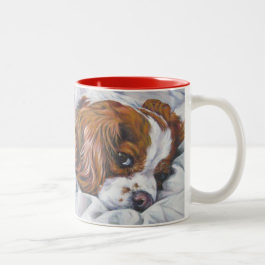 Tasse 2 Couleurs Love King Charles Cavalier Pups (Droit)