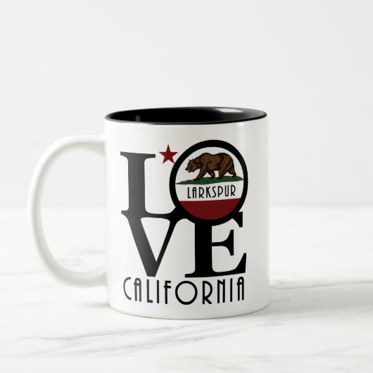 Tasse 2 Couleurs LOVE Larkspur Californie 11oz (Gauche)
