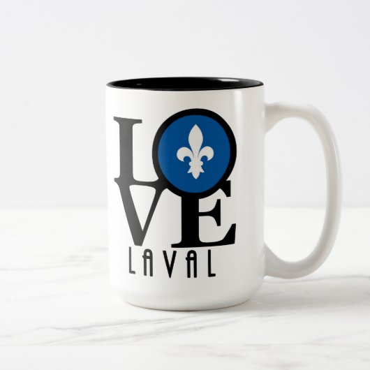 Tasse 2 Couleurs LOVE Laval Québec 15oz (Droit)