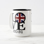 Tasse 2 Couleurs LOVE Lecture Angleterre 15oz (Devant gauche)