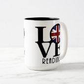 Tasse 2 Couleurs LOVE Lecture Angleterre 15oz (Devant droit)