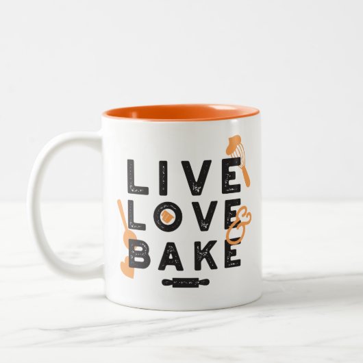 Tasse 2 Couleurs Love Life, Bake Bliss : Citations de cuisson inspi (Gauche)