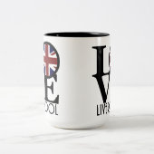 Tasse 2 Couleurs LOVE Liverpool Angleterre (Drapeau UK) 15oz (Centre)