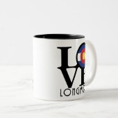 Tasse 2 Couleurs LOVE Longmont 11oz (Devant droit)