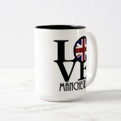 Tasse 2 Couleurs LOVE Manchester Angleterre 15oz (Devant droit)