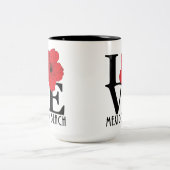 Tasse 2 Couleurs LOVE Mexico Beach 15oz Red Hibiscus (Centre)