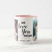 Tasse 2 Couleurs Love Mom 2 Photo Points Pastel (Centre)