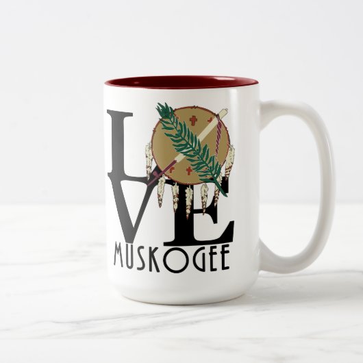 Tasse 2 Couleurs LOVE Muskogee OK 15oz (Droit)