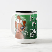 Tasse 2 Couleurs Love My Irish Setter Cartoon (Devant gauche)