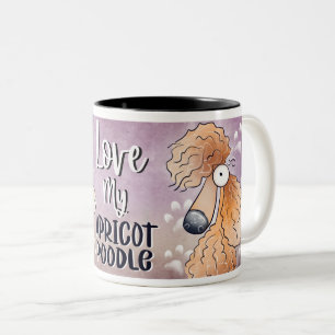 Tasse 2 Couleurs Love My Red Poodle Cartoon 11oz