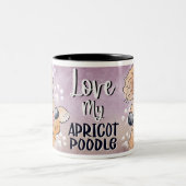 Tasse 2 Couleurs Love My Red Poodle Cartoon 11oz (Centre)