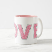 Tasse 2 Couleurs Love Parties scintillant rose (Devant droit)