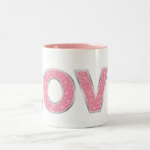 Tasse 2 Couleurs Love Parties scintillant rose (Centre)