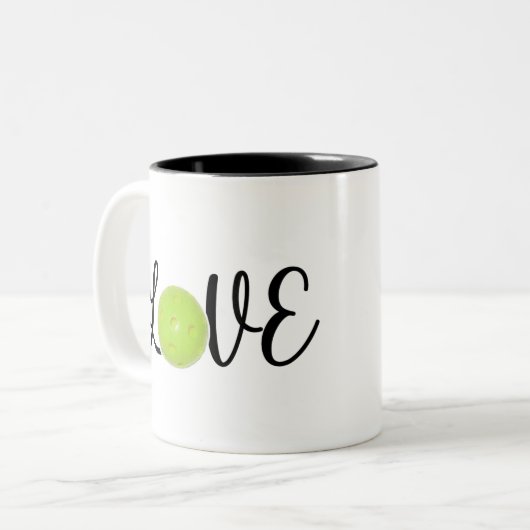 Tasse 2 Couleurs Love pickleball script (Devant gauche)