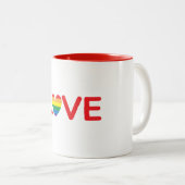 Tasse 2 Couleurs Love Rainbow Heart (Devant droit)