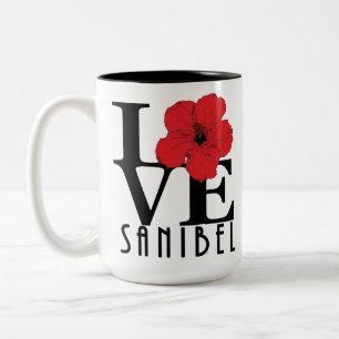 Tasse 2 Couleurs LOVE Sanibel 15oz Red Hibiscus