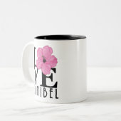 Tasse 2 Couleurs LOVE Sanibel Pink Hibiscus 11oz (Devant gauche)