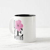 Tasse 2 Couleurs LOVE Sebastian 11oz hibiscus rose (Devant gauche)