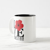 Tasse 2 Couleurs LOVE Sebastian 11oz hibiscus rouge (Devant gauche)