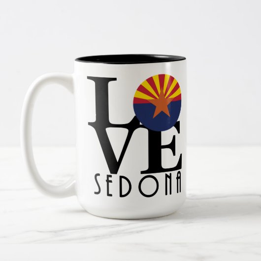 Tasse 2 Couleurs LOVE Sedona Arizona 15oz (Gauche)