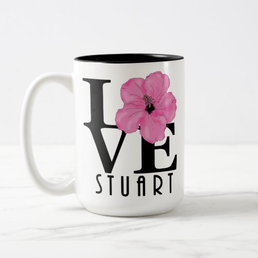 Tasse 2 Couleurs LOVE Stuart Florida Red 15oz (Gauche)