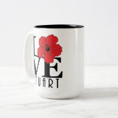 Tasse 2 Couleurs LOVE Stuart Red Hibiscus 15oz (Devant gauche)