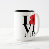 Tasse 2 Couleurs LOVE Stuart Red Hibiscus 15oz (Devant droit)
