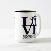 Tasse 2 Couleurs LOVE Surfside Beach SC 15oz (Devant droit)