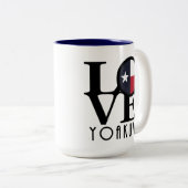 Tasse 2 Couleurs LOVE Yoakum Texas 15oz (Devant droit)