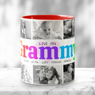 Tasse 2 Couleurs Love You Grammy Multicolor Modern 10 Photo Collage