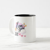 Tasse 2 Couleurs Love you life sticker  (Devant gauche)