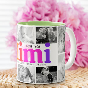 Tasse 2 Couleurs Love You Mimi Multicolored Modern 10 Photo Collage