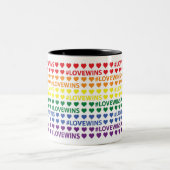 Tasse 2 Couleurs #LoveWins Rainbow Heart Motif (Centre)