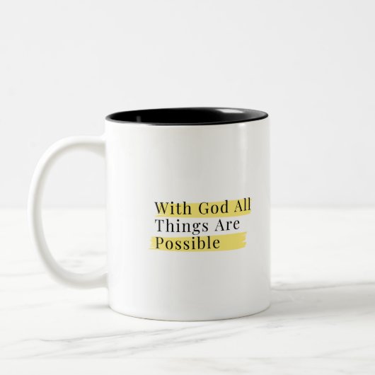 Tasse 2 Couleurs Luc 1:37 (Gauche)