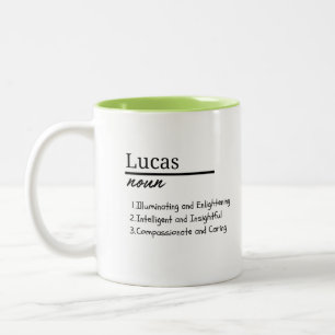 Tasse 2 Couleurs Lucas, Garçon Définition Personnalisée Du Nom