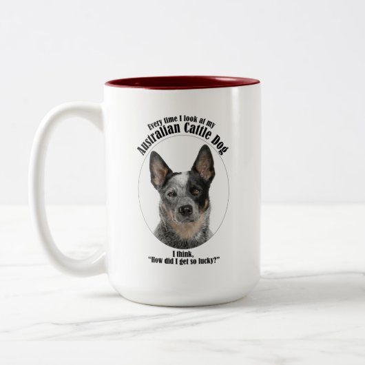 Tasse 2 Couleurs Lucky Australian Cattle Dog (Gauche)
