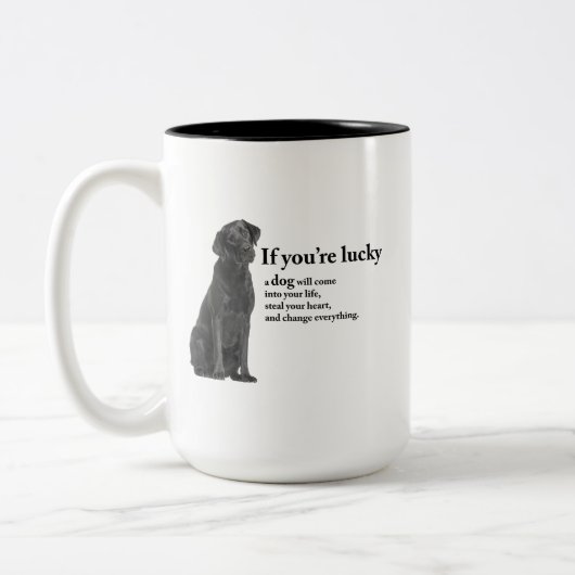 Tasse 2 Couleurs Lucky Black Lab (Gauche)
