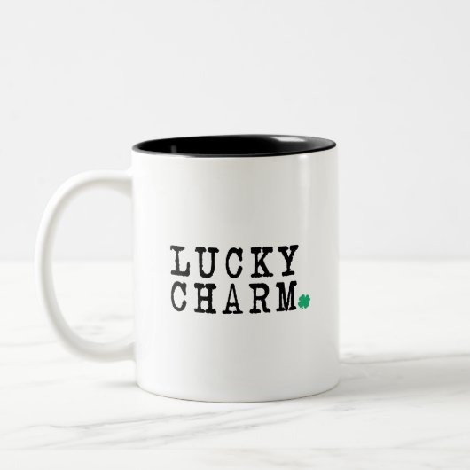 Tasse 2 Couleurs Lucky Charm Jour de la Saint Patrick Lucky Clover (Gauche)