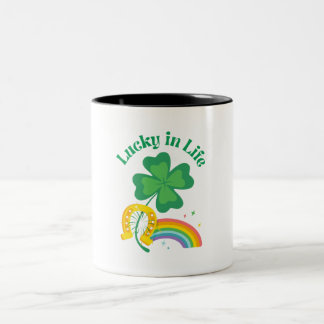 Tasse 2 Couleurs Lucky in Life Jour de la Saint Patrick Design spéc