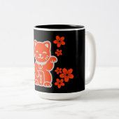 Tasse 2 Couleurs Lucky Japonais Maneki-neko (Devant droit)