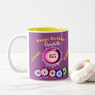 Tasse 2 Couleurs Lucky Numéro Bingo Thématique Anniversaire Café