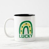 Tasse 2 Couleurs Lucky Shamrock Rainbow St patrick (Gauche)