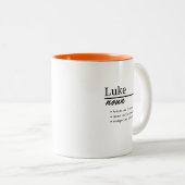Tasse 2 Couleurs Luke, Garçon Nom Personnalisé Définition (Devant droit)