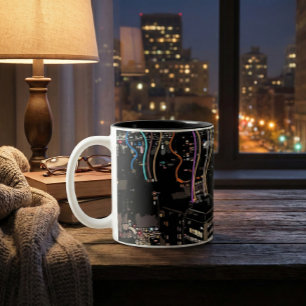 Tasse 2 Couleurs Lumières de la ville de Boston