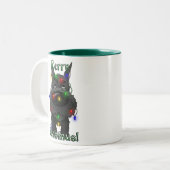 Tasse 2 Couleurs Lumières de Noël de Schnauzer (Devant gauche)
