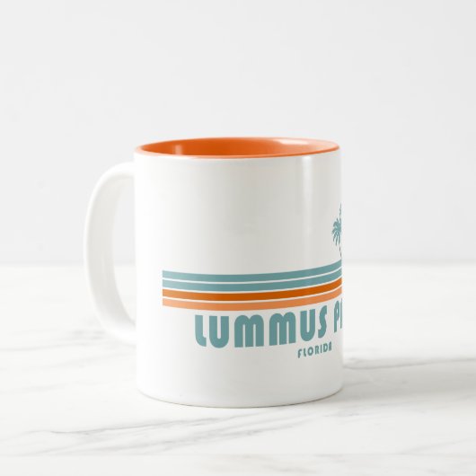 Tasse 2 Couleurs Lummus Park Floride Sun Palm Trees (Devant gauche)