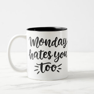 Tasse 2 Couleurs Lundi Vous Déteste Aussi Hommes Cadeau Femme