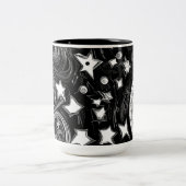 Tasse 2 Couleurs Lune Abstraite Et Étoiles (Centre)