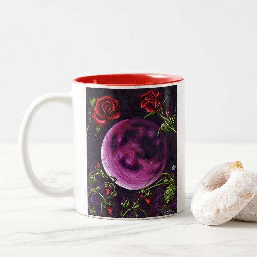 Tasse 2 Couleurs Lune aux fraises (Avec donut)