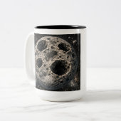Tasse 2 Couleurs Lune avec trous d'astéroïde (Devant gauche)
